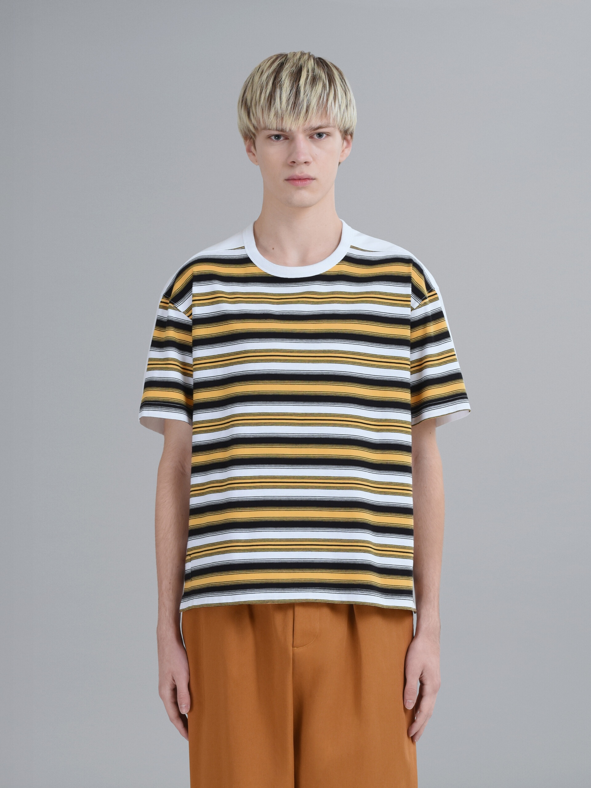 STRIPED COTTON JERSEY CREWNECK T-SHIRT - 2