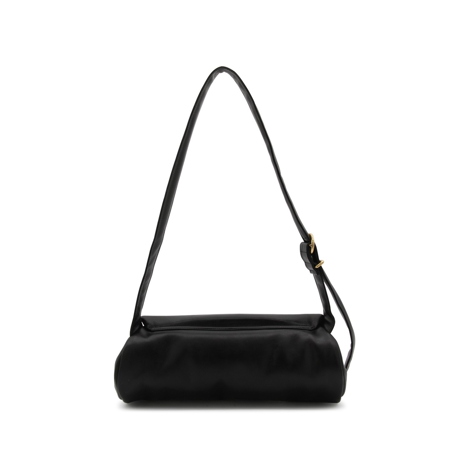 BLACK LEATHER CANNOLO SHOULDER BAG - 3