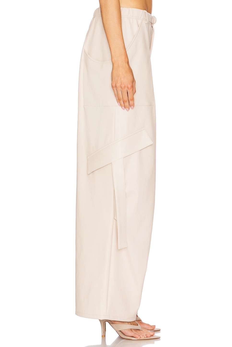 Stretch Faux Leather Utility Pocket Pant - 2