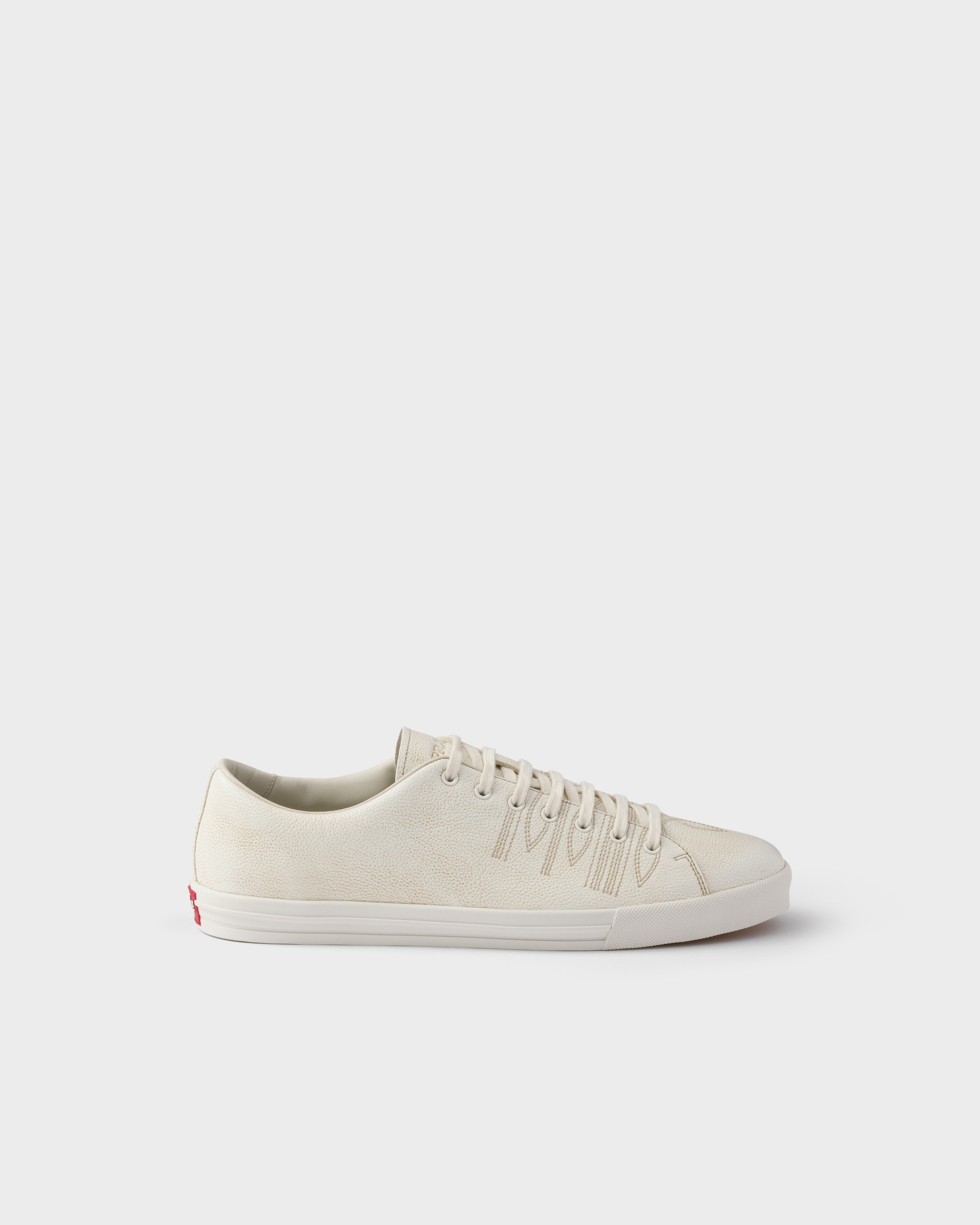 Aged-effect leather sneakers - 2