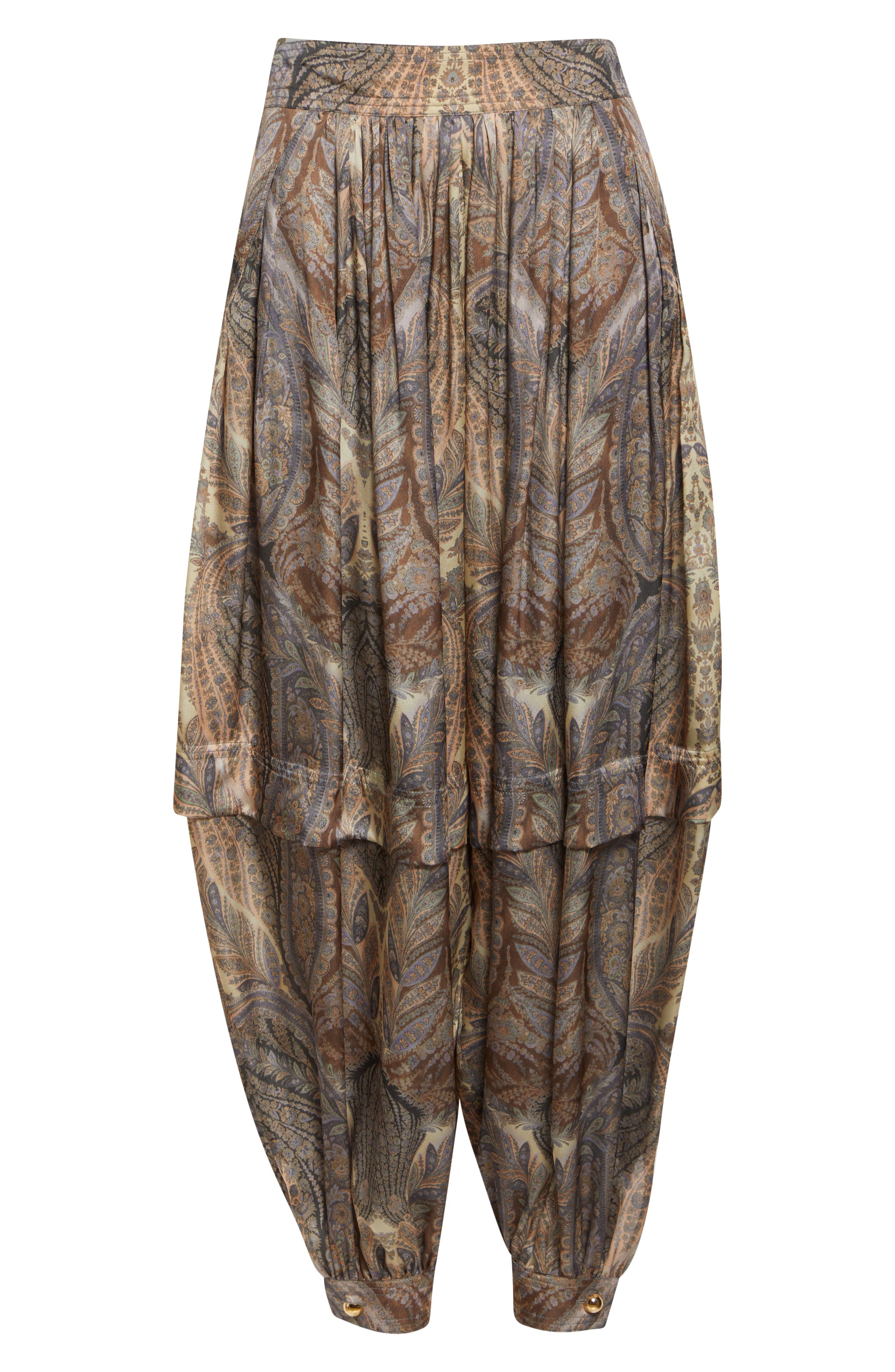 Zimmermann Hypnotic Silk Harem Pants in Denim Paisley at Nordstrom - 6