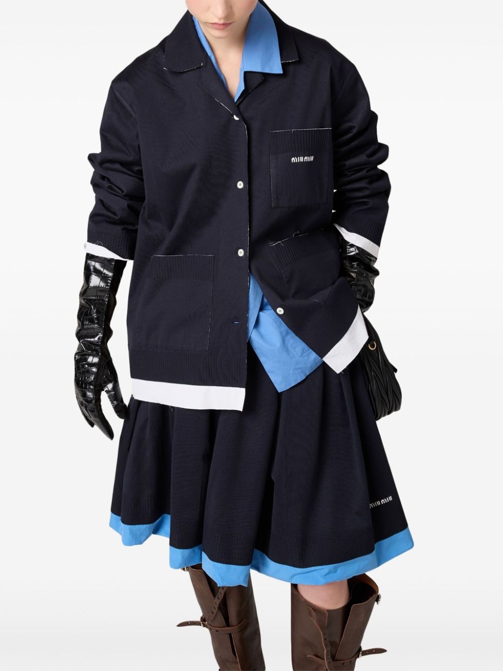 Knit and poplin shirt - 3