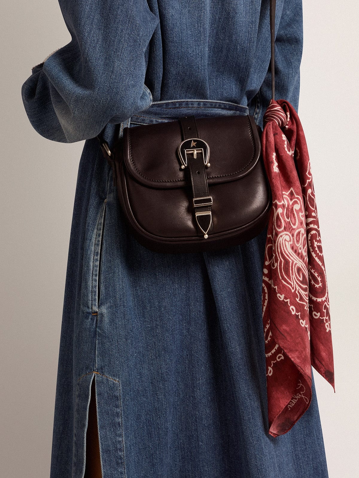 Women's small Rodeo Bag in black leather - 3
