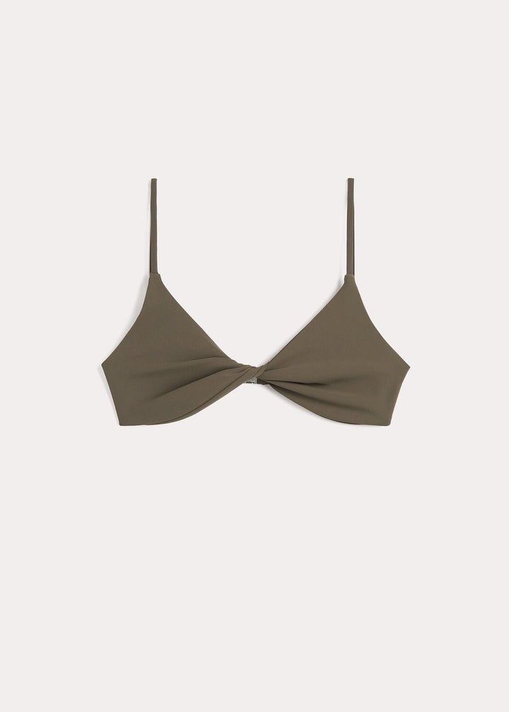 Twist-front bikini top faded olive - 1