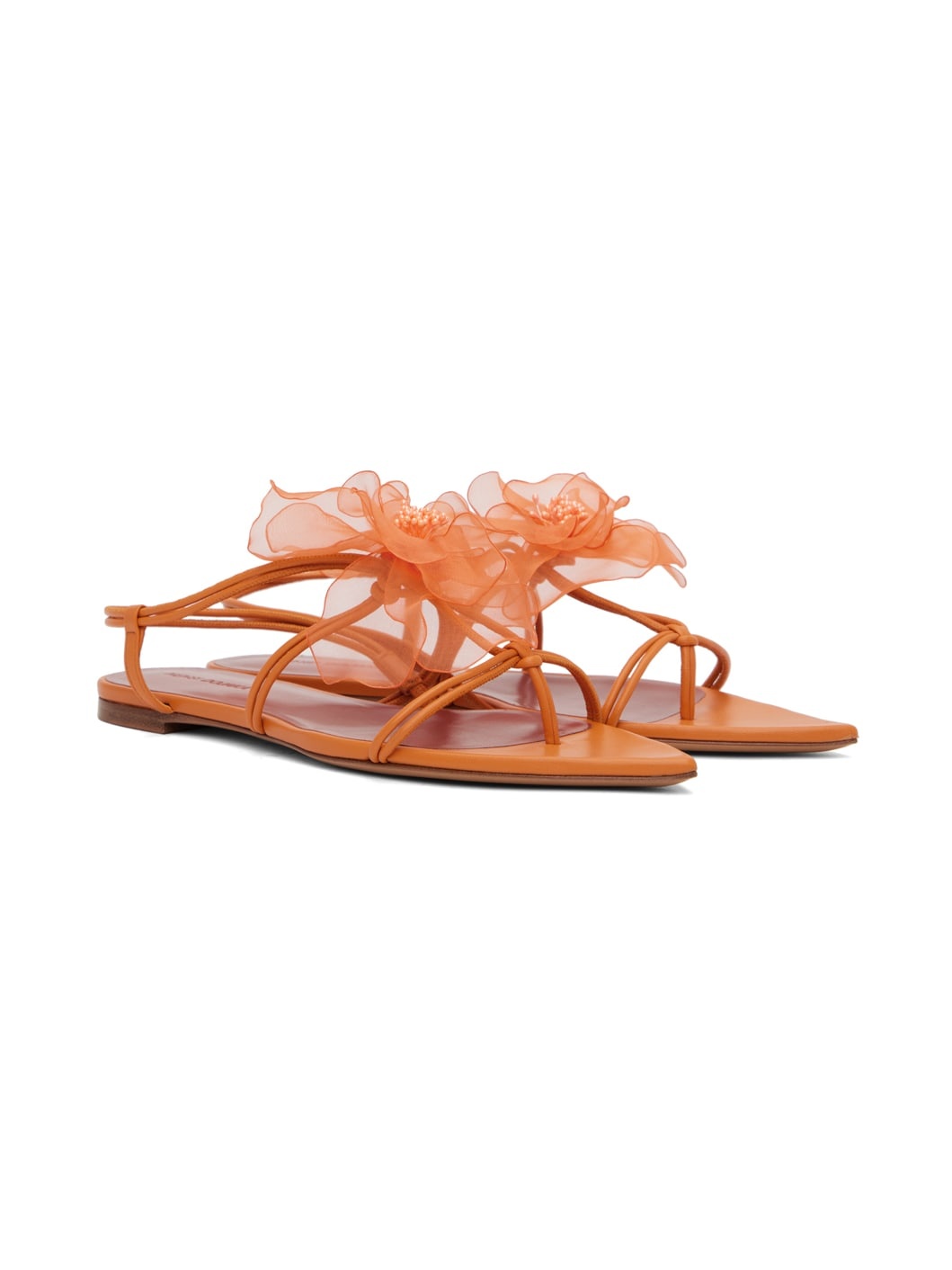 Orange Appliqué Sandals - 4