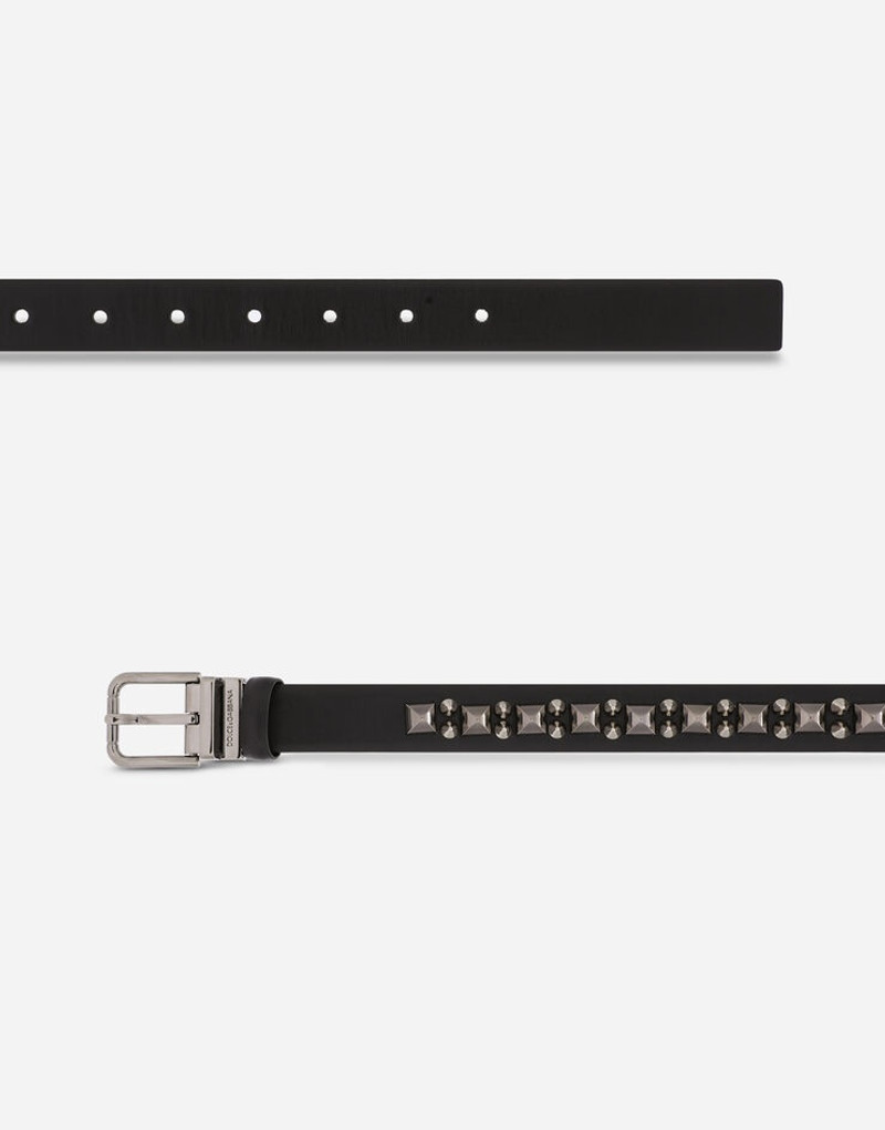 Dolce & Gabbana Calfskin nappa belt with studs outlook