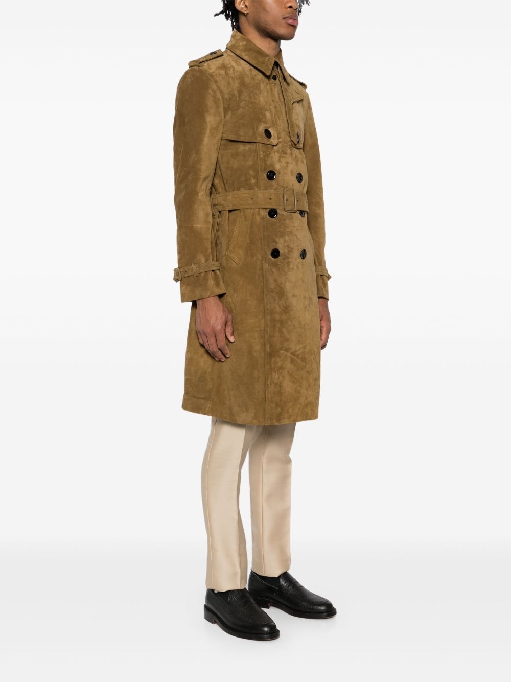 Buttery suede trench coat - 3