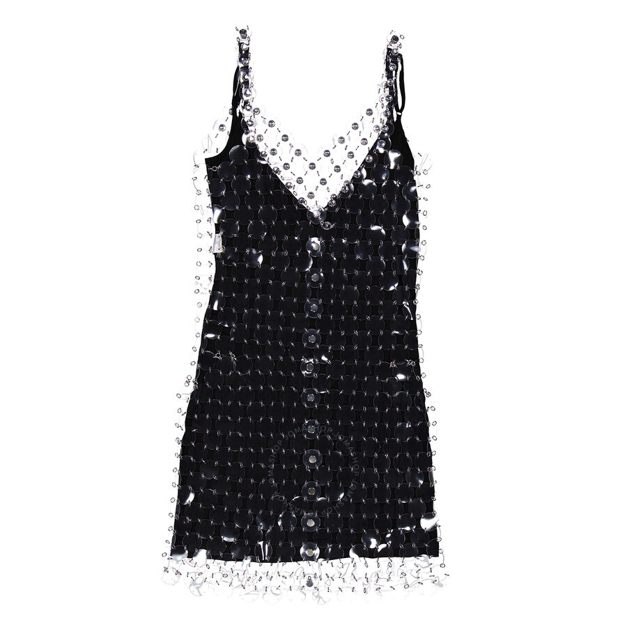 Rabanne Ladies Transparent Circle Disc Minidress - 2