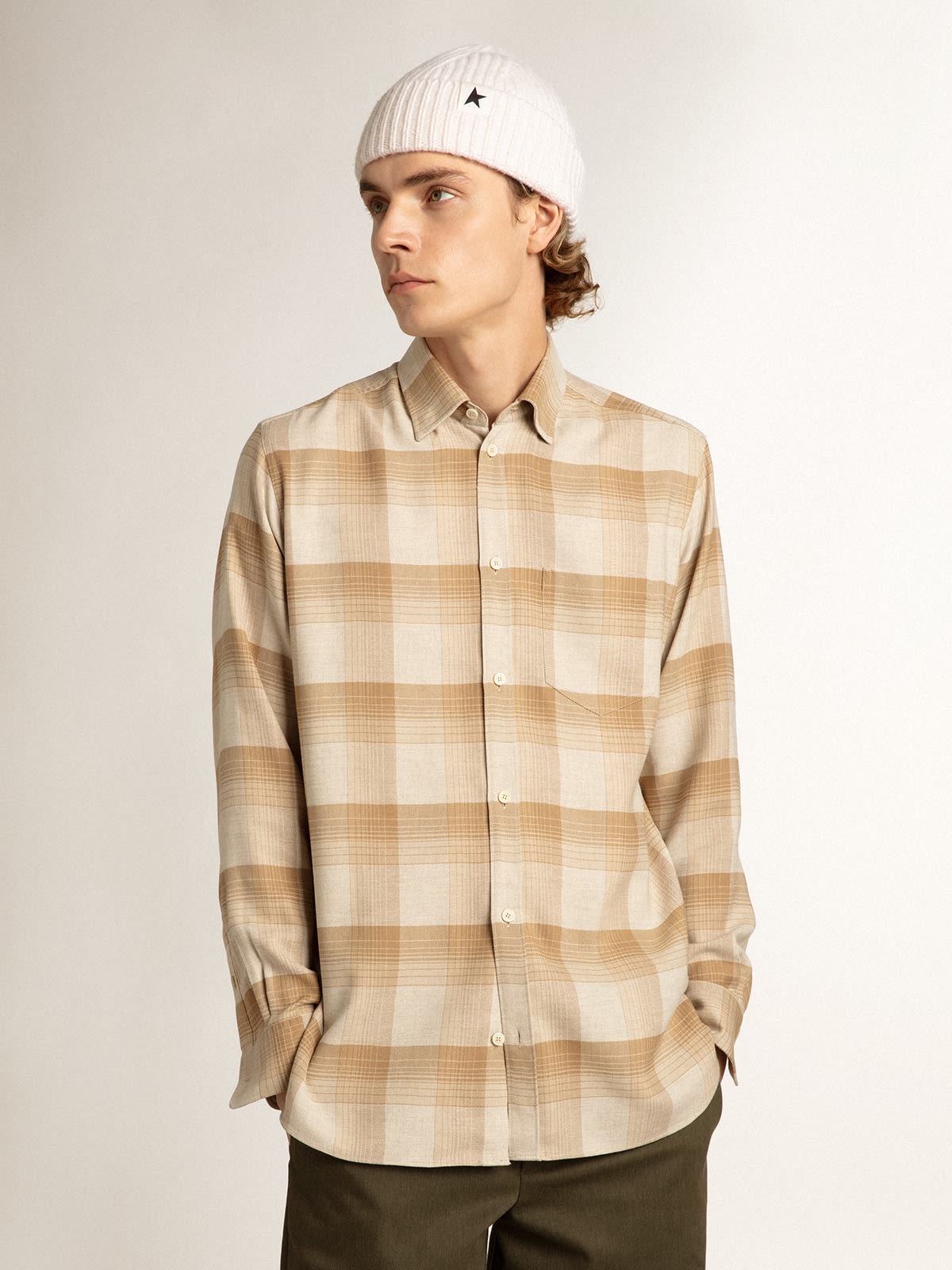 Pepper and dark sand slim-fit shirt - 5