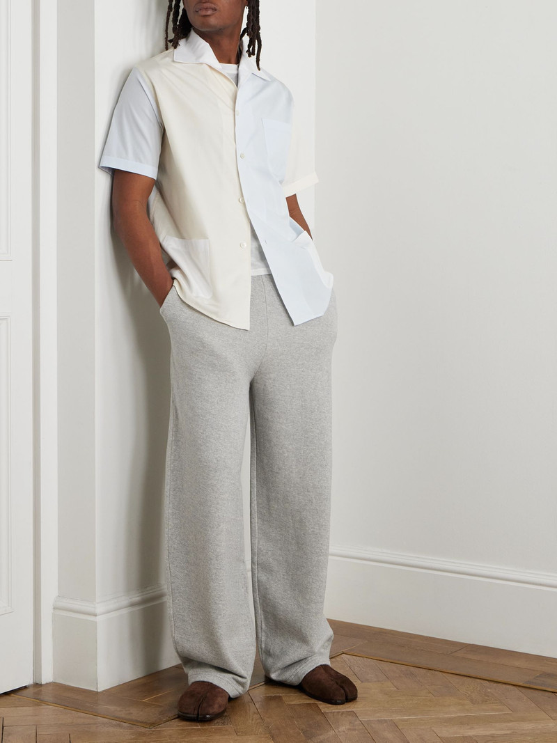 Maison Margiela Camp-Collar Colour-Block Cotton-Poplin Shirt White outlook