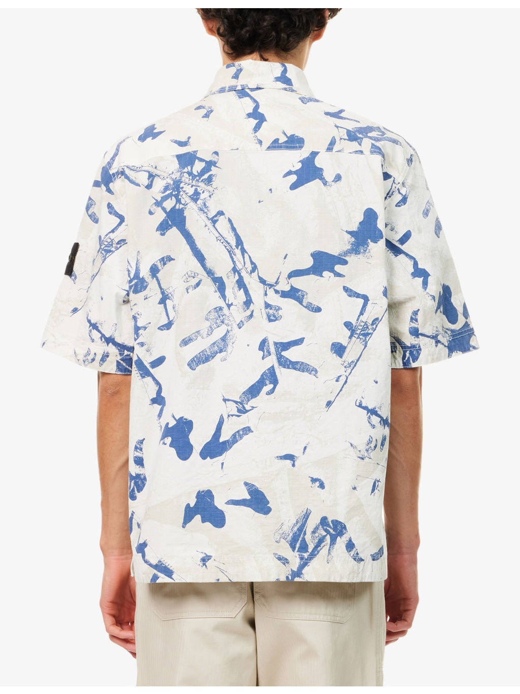 Camo Graphic-Print Patch-Pocket Stretch-Cotton Shirt - 4