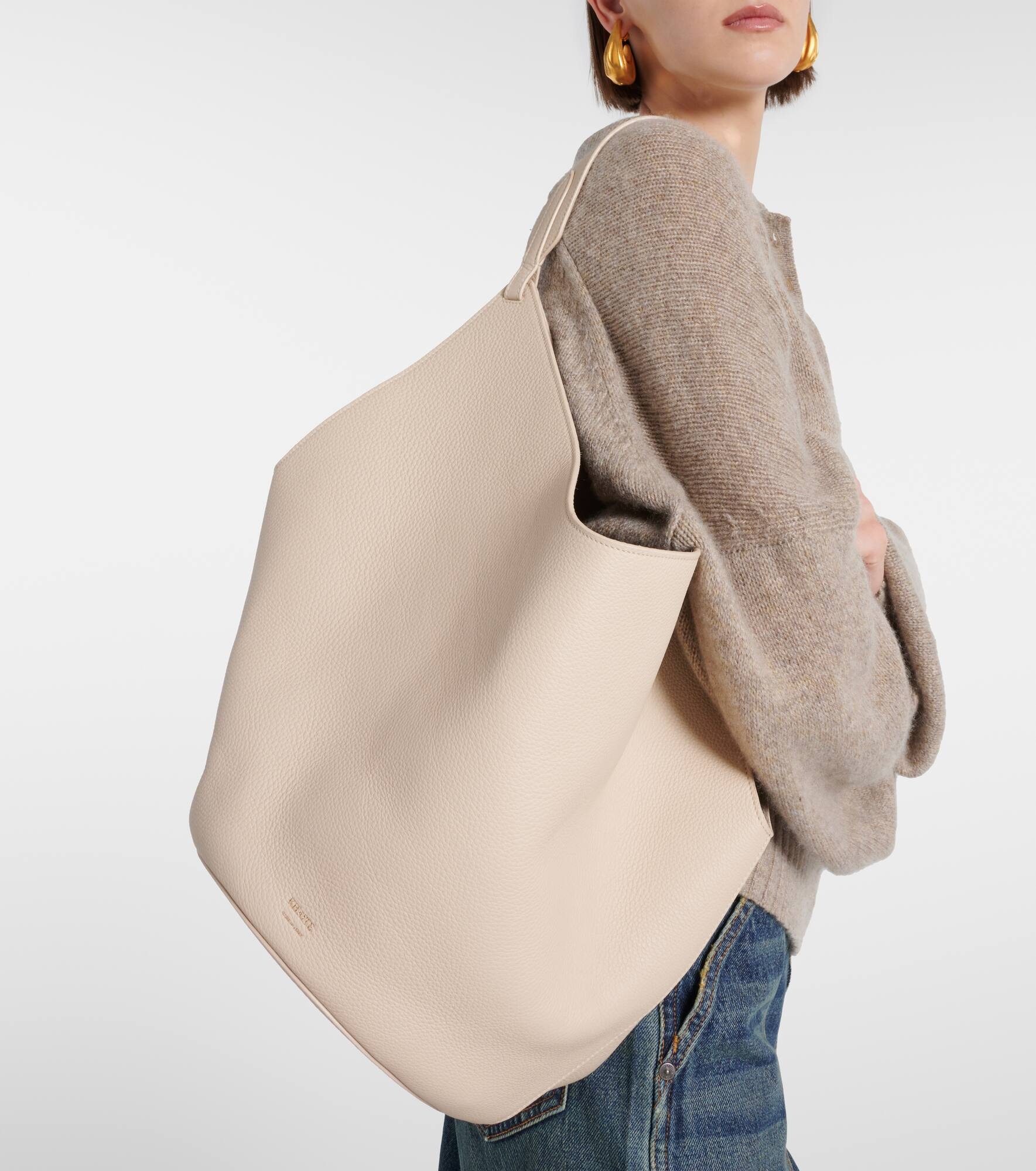 Lotus Medium leather tote bag - 6