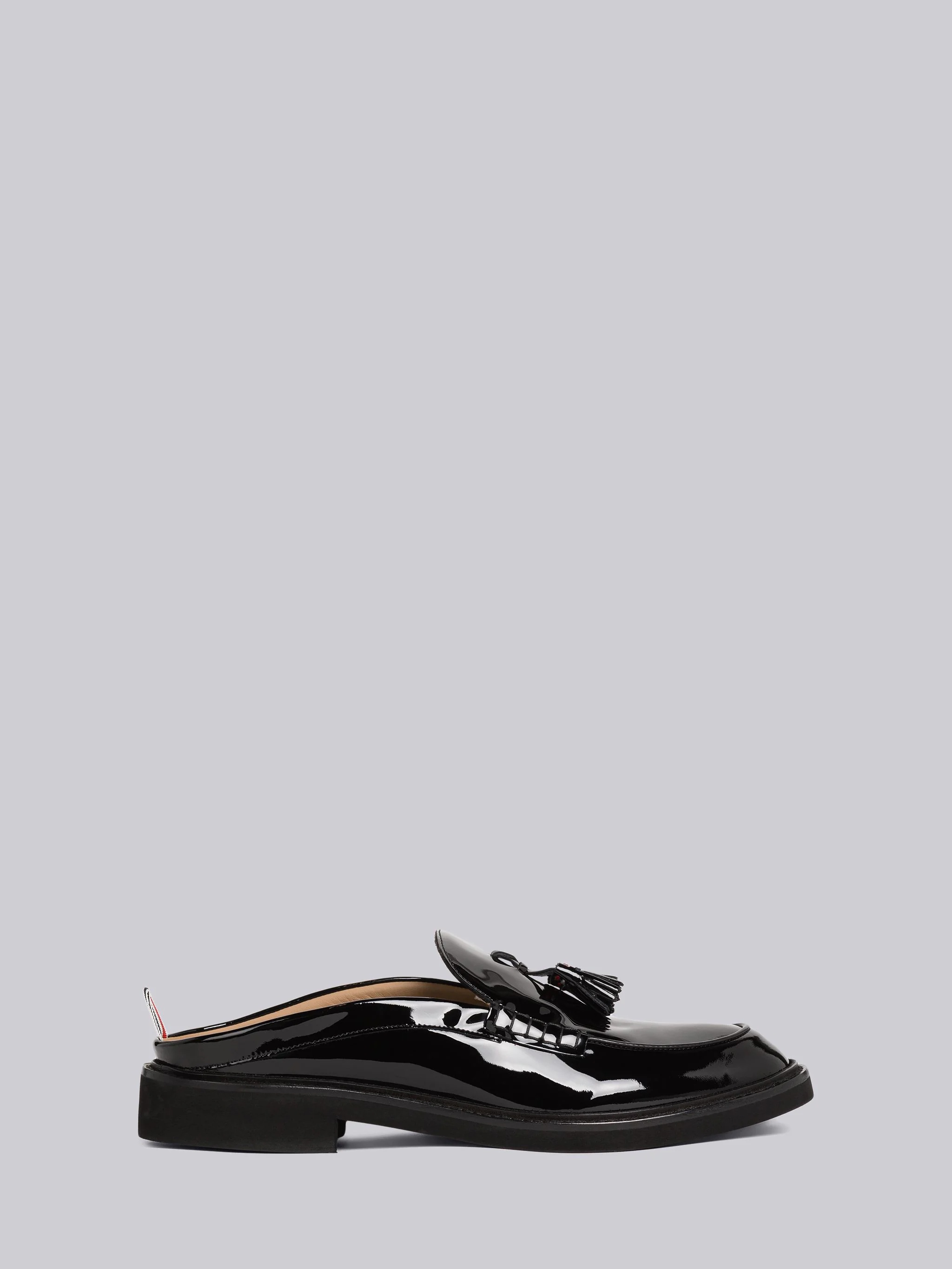 Soft Patent Leather Tassel Loafer Mule - 1