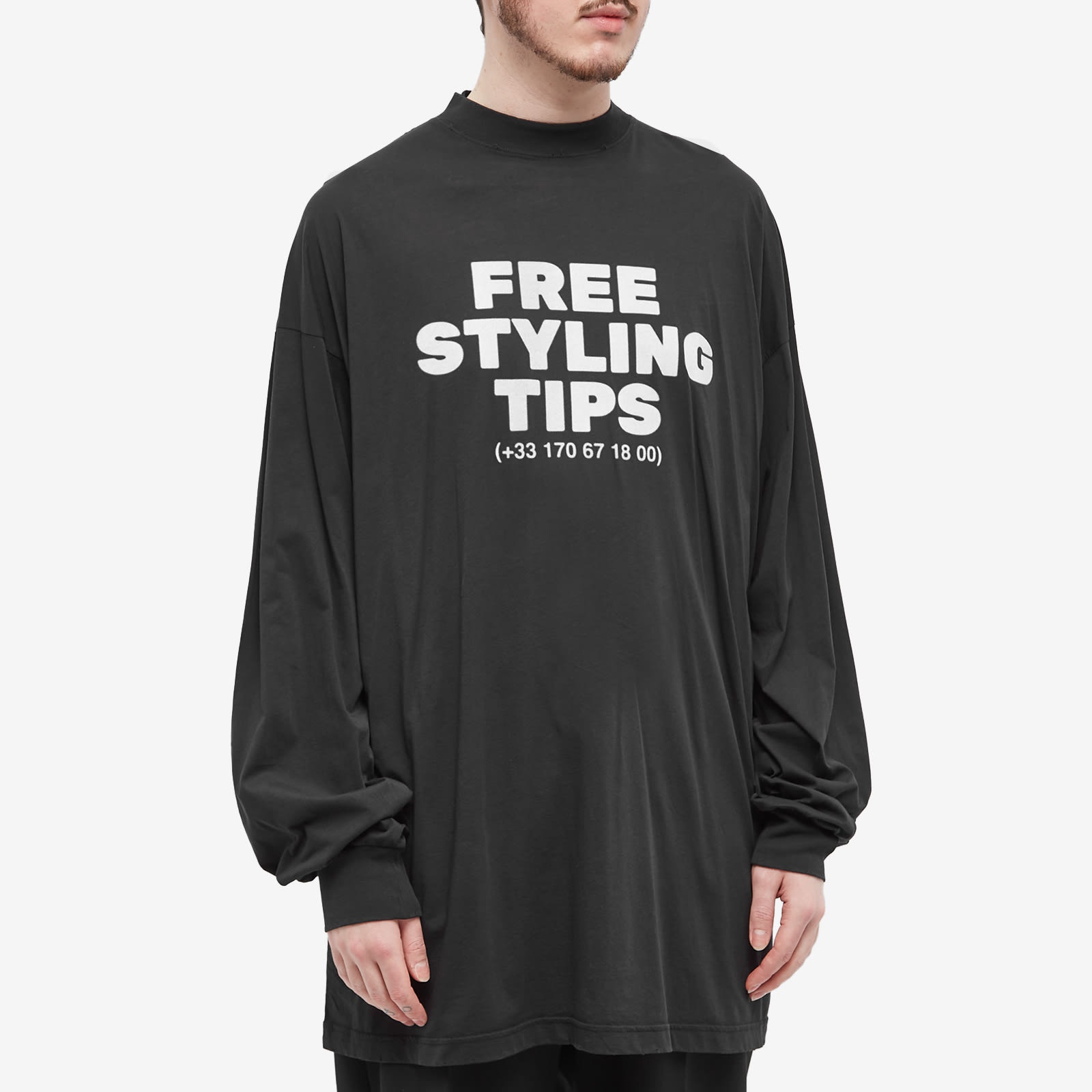 Shop Balenciaga Fashion Institute Fitted Long Sleeve T-shirt