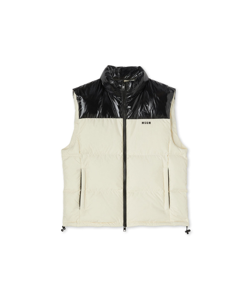 "Ripstop Nylon  &amp; Shiny Nylon" down vest 1
