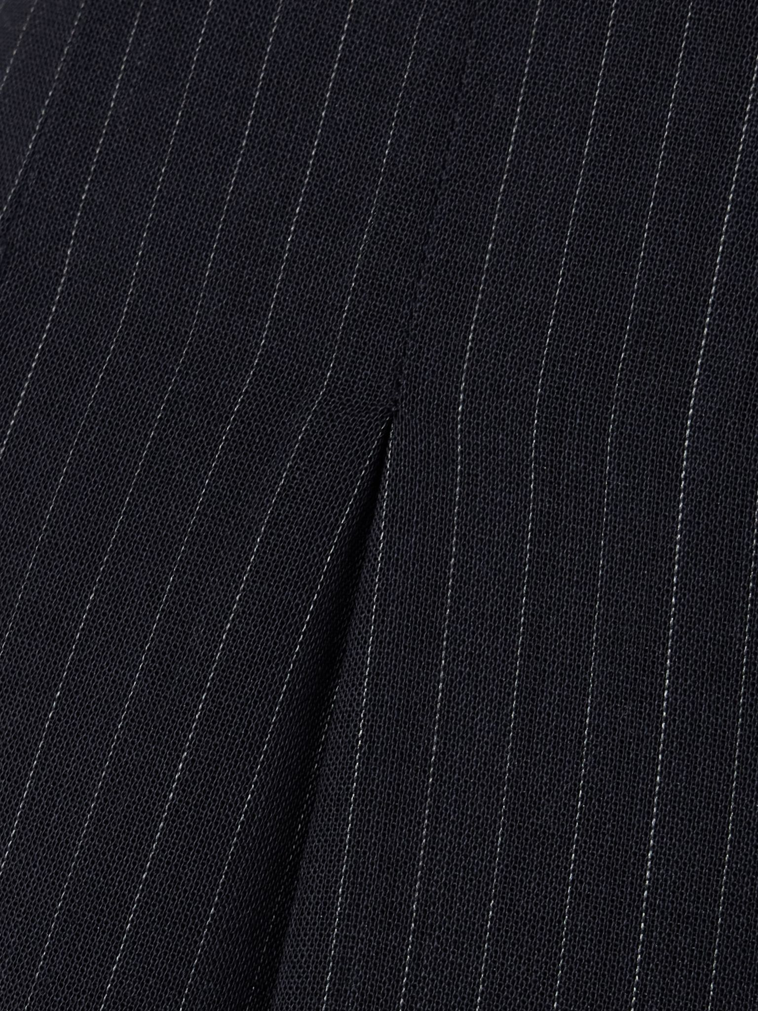 Carrie's pleated pinstriped wool wide-leg pants Navy - 4