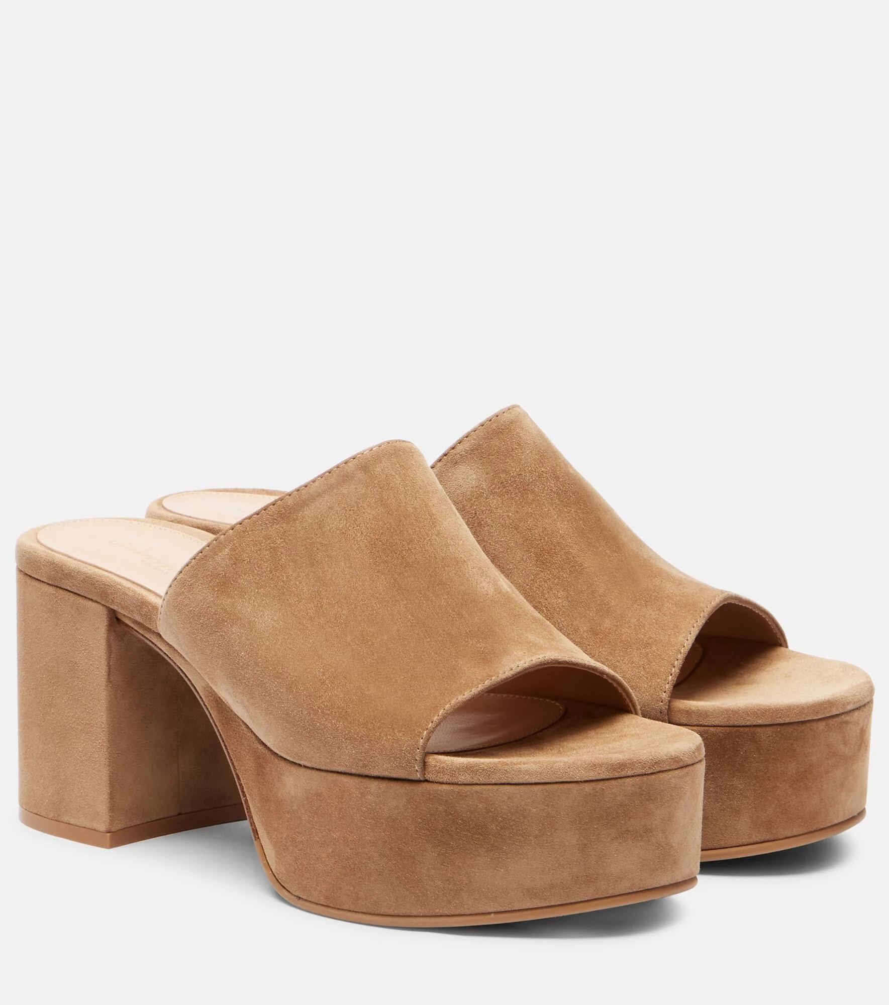 Suede platform mules - 1