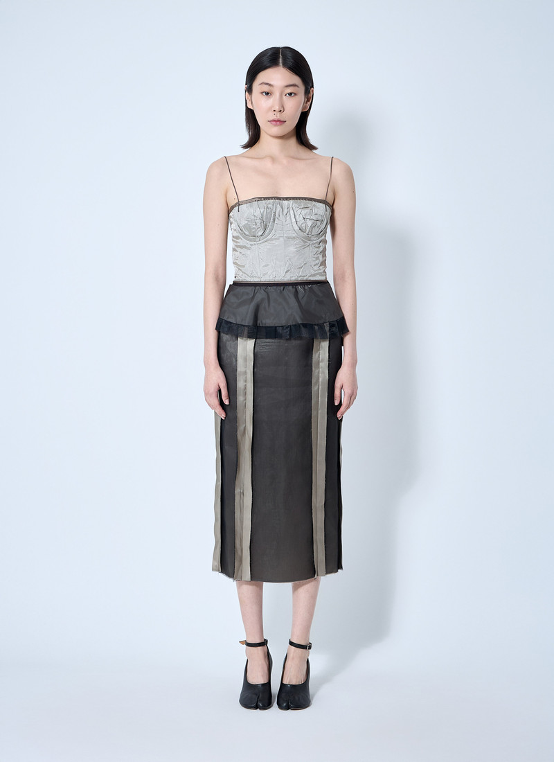 Maison Margiela Women Contrast Panel Silk Midi Dress - 1