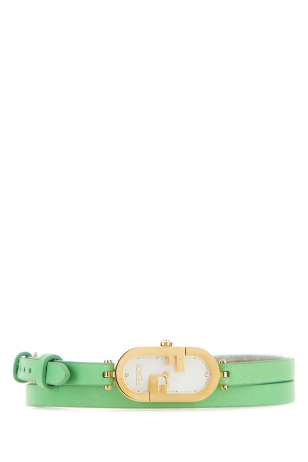 アナログ腕時計 Fendi Mint Green Leather O Lock Vertical Watch Fendi Mint Green Leather O Lock Vertical Watch | italist