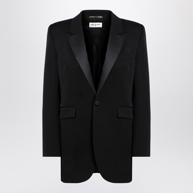 Saint Laurent Black Wool Single-Breasted Jacket Women - 1