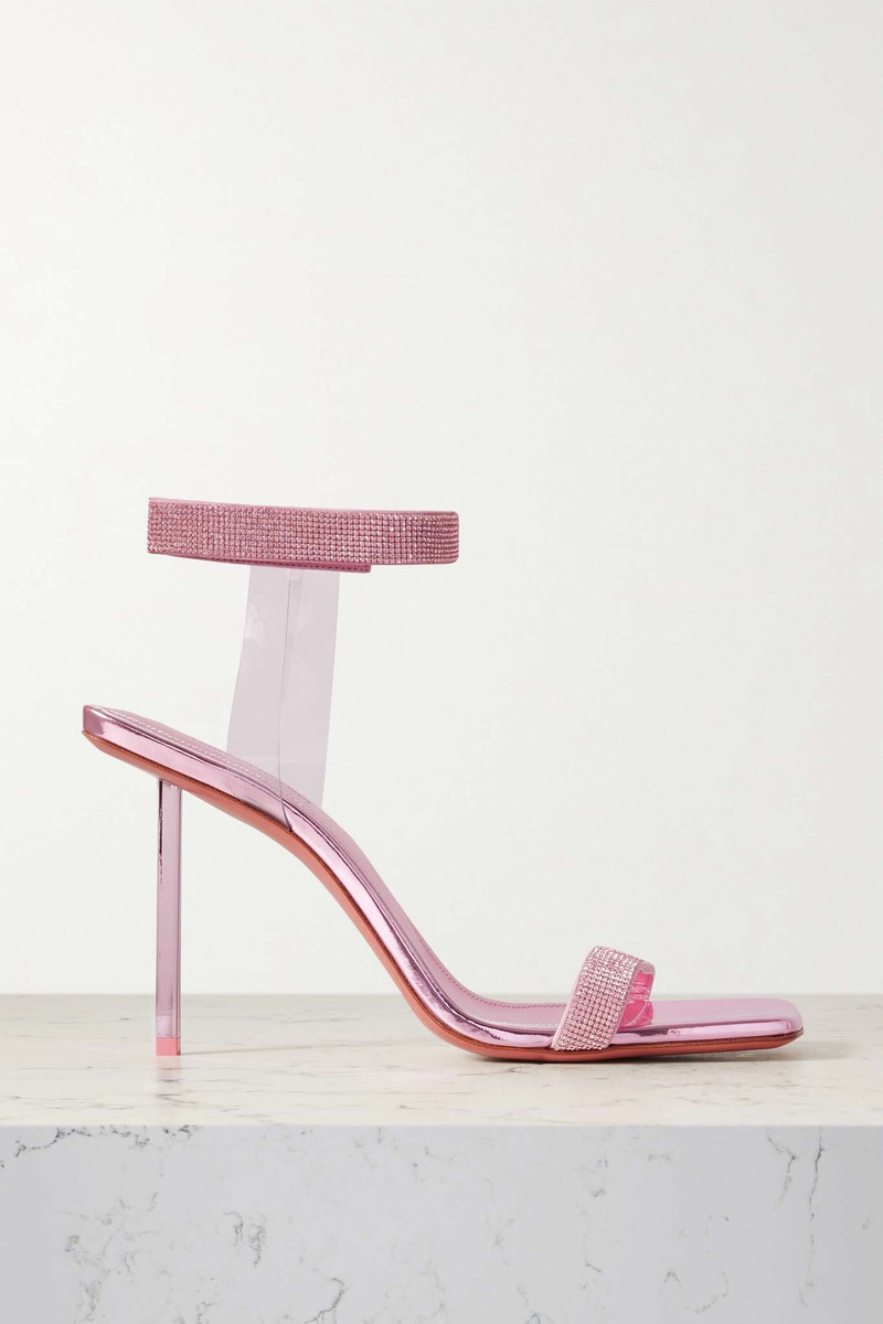 Rih crystal-embellished metallic leather and PVC sandals - 1