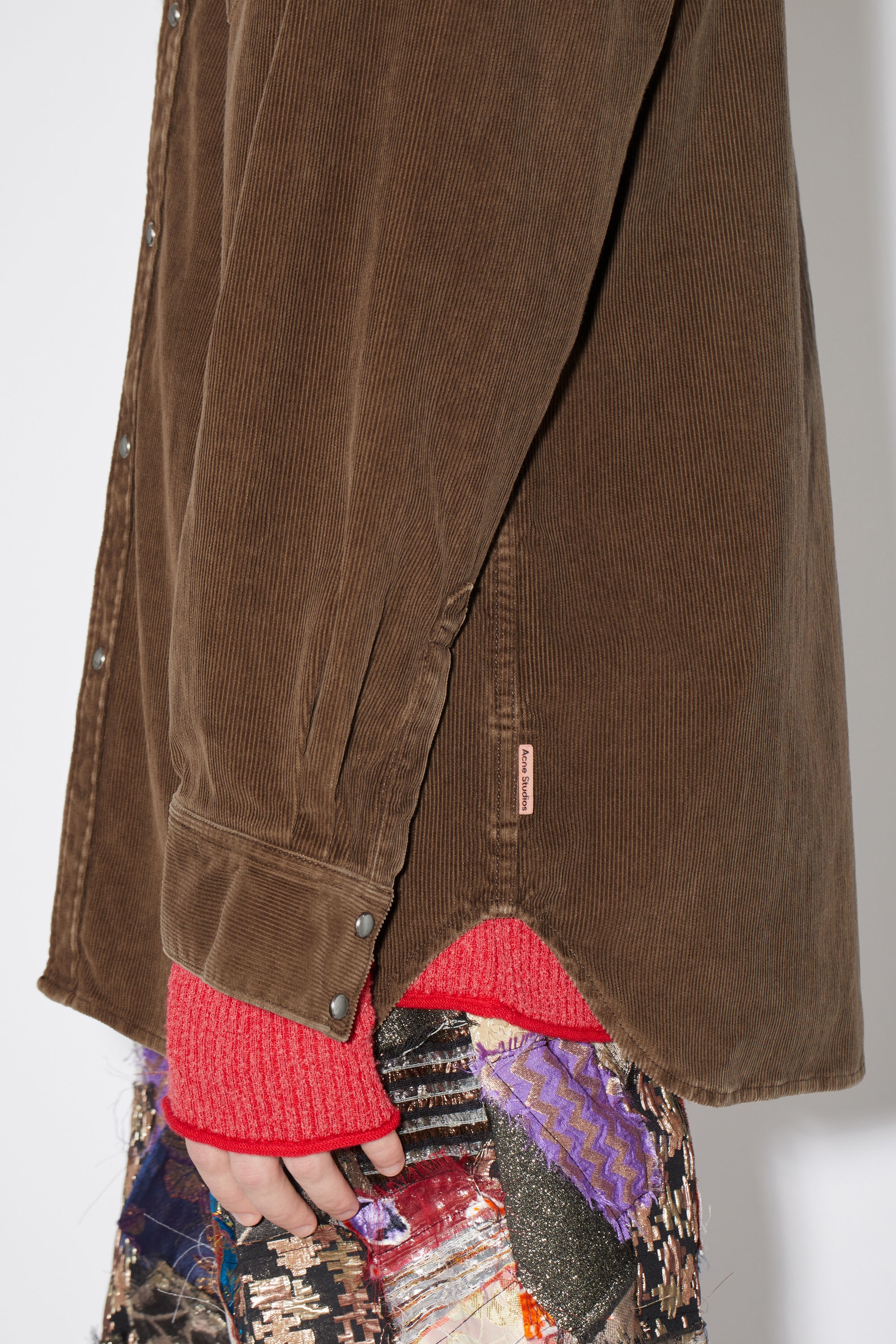 Corduroy button-up shirt - Beige - 4