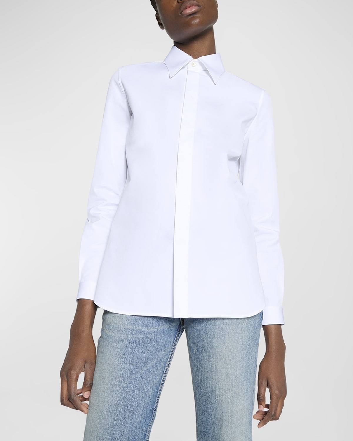 Cotton Button-Front Blouse - 7