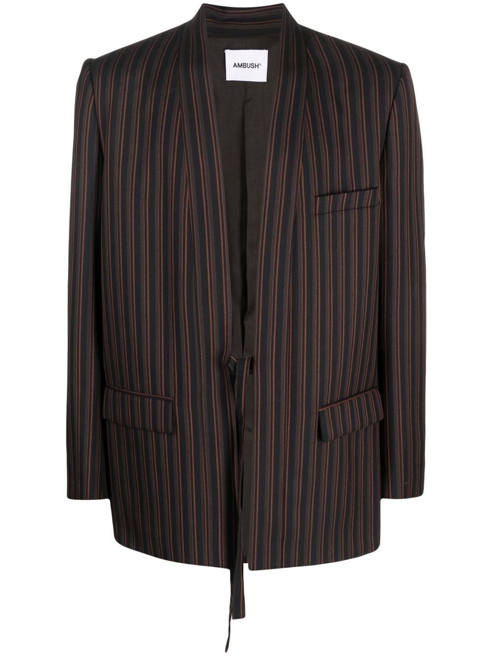 pinstripe single-breasted blazer - 1