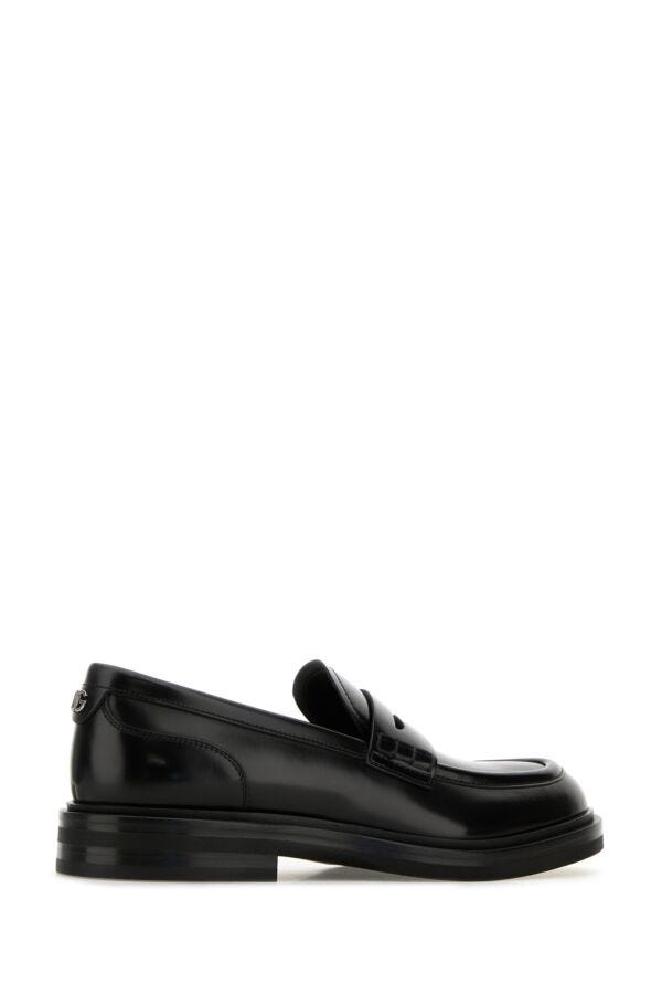 Black leather loafers - 3