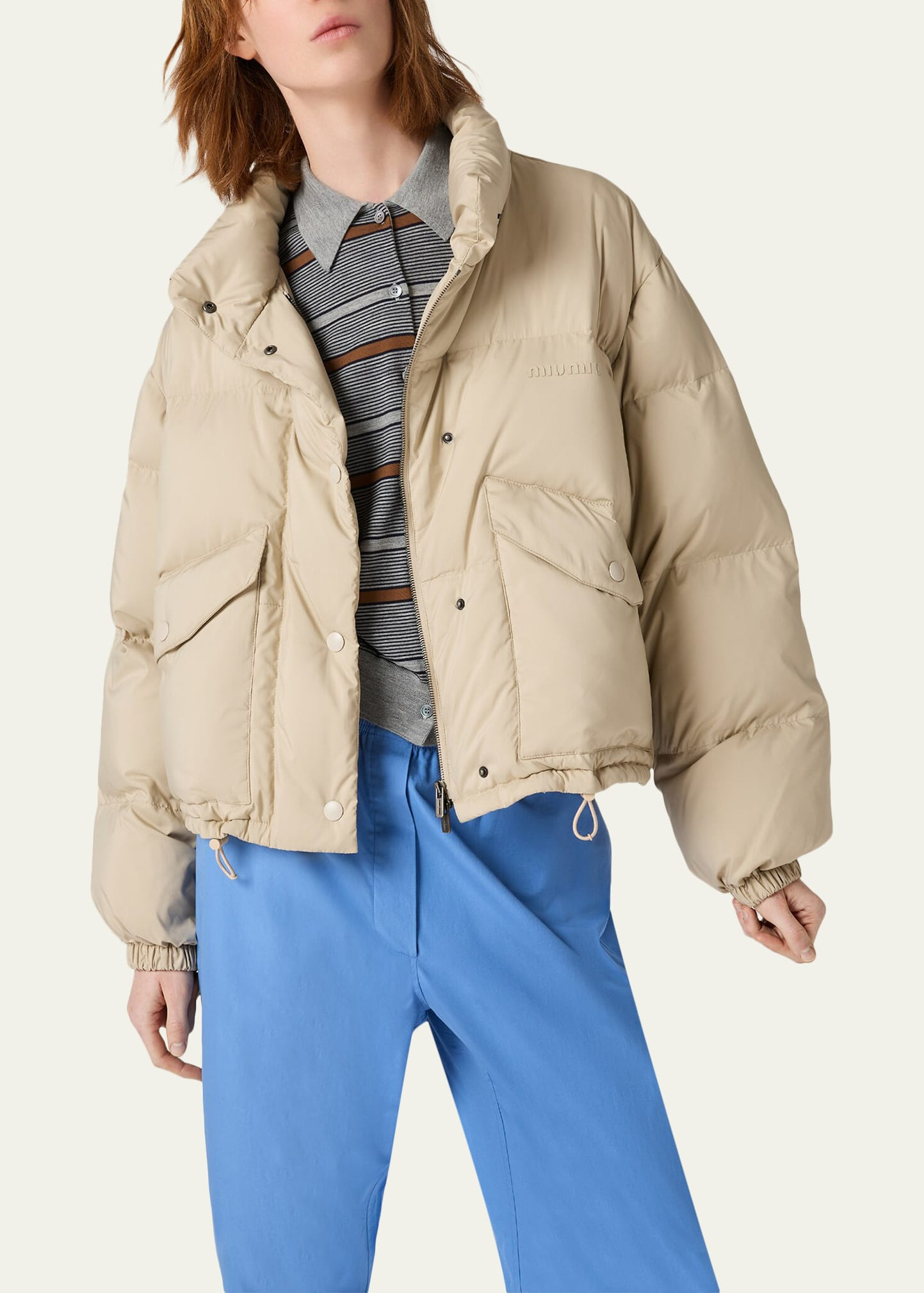 Oversized Ponge Puffer Jacket - 4