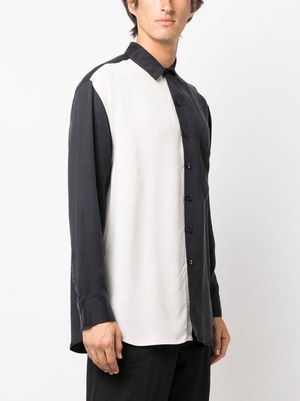 two-tone long-sleeves shirt - 3