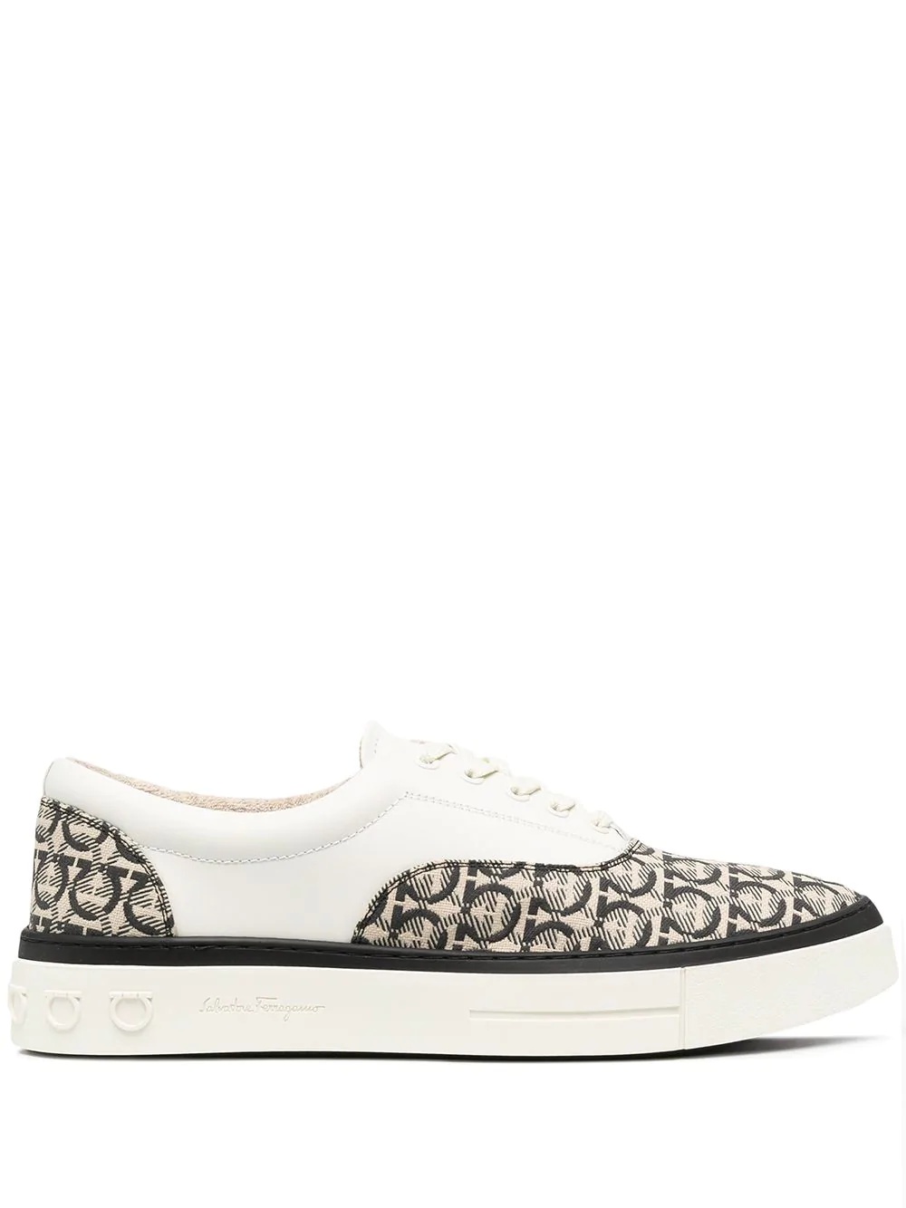 Oxford Gancini-print low-top sneakers - 1