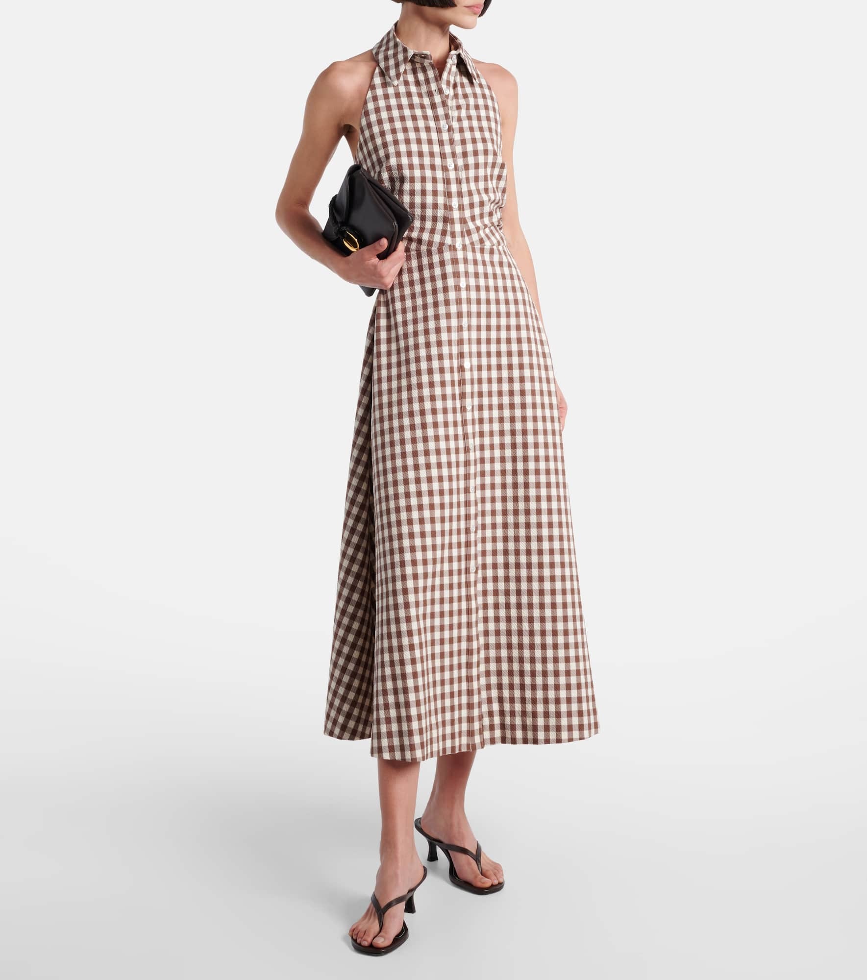 Mackey gingham seersucker midi dress - 2
