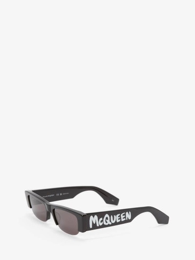 Alexander McQueen Women's McQueen Graffiti Slashed Sunglasses in Black outlook