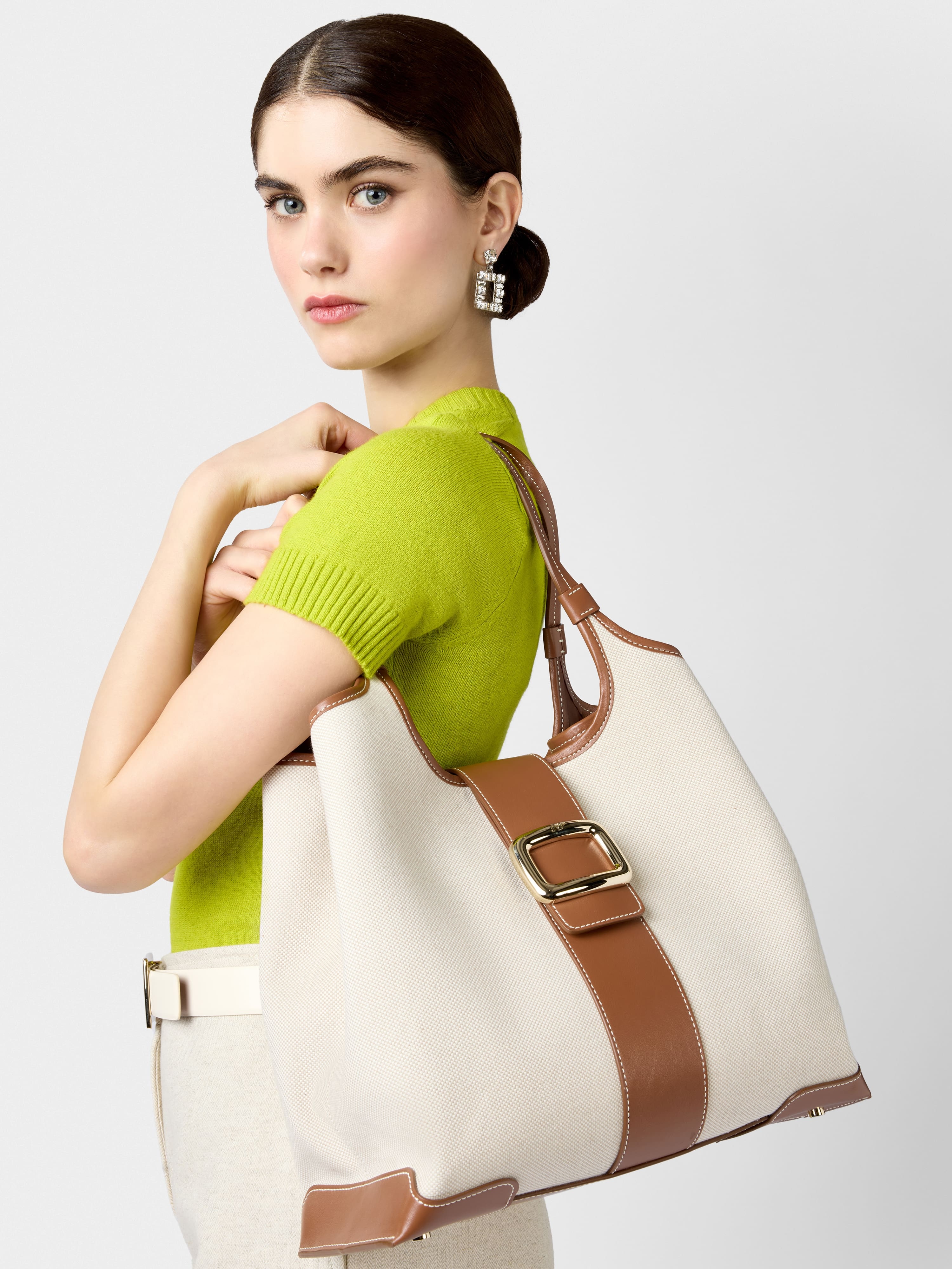 Viv' Choc Medium Shopping Bag in canvas - 10