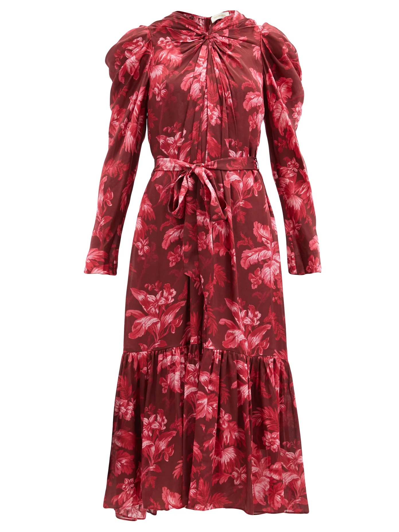 Ladybeetle floral-print crepe midi dress - 1