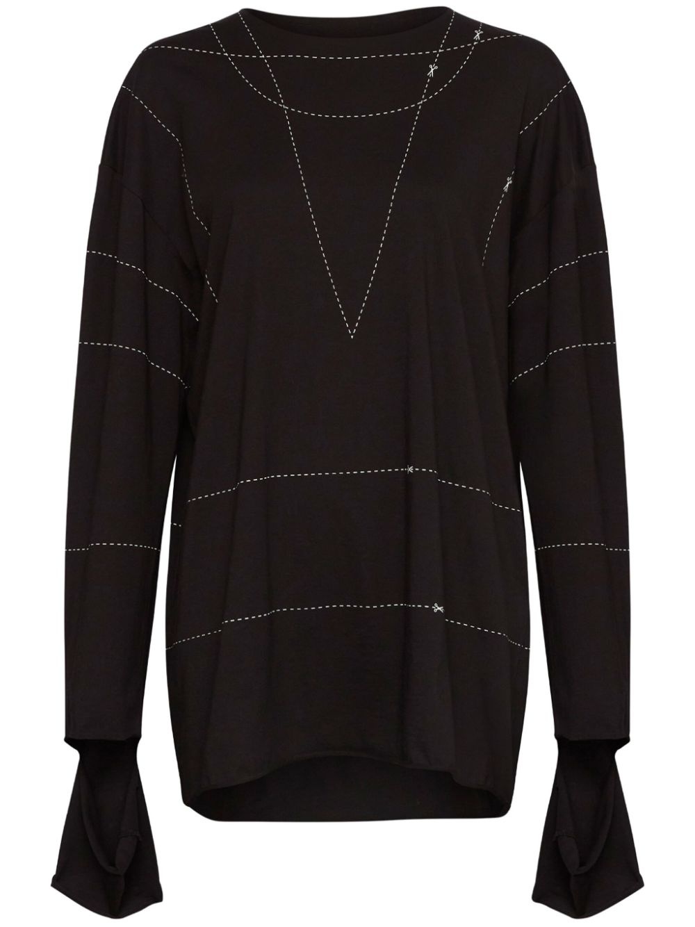 striped drop-shoulder sweatshirt - 1