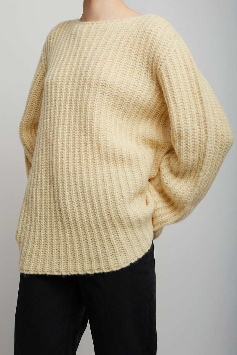 The Row Mirr yellow cashmere sweater outlook