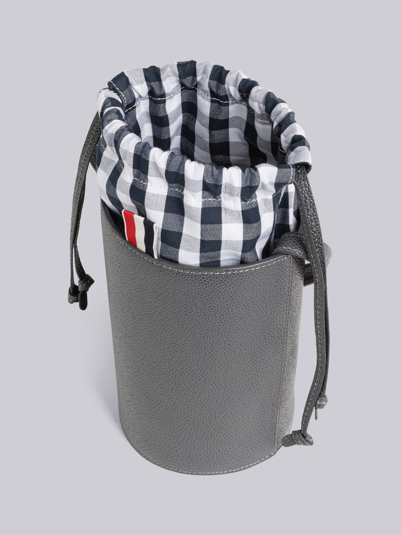 Pebble Grain Gingham Crossbody Mini Bucket Bag 5