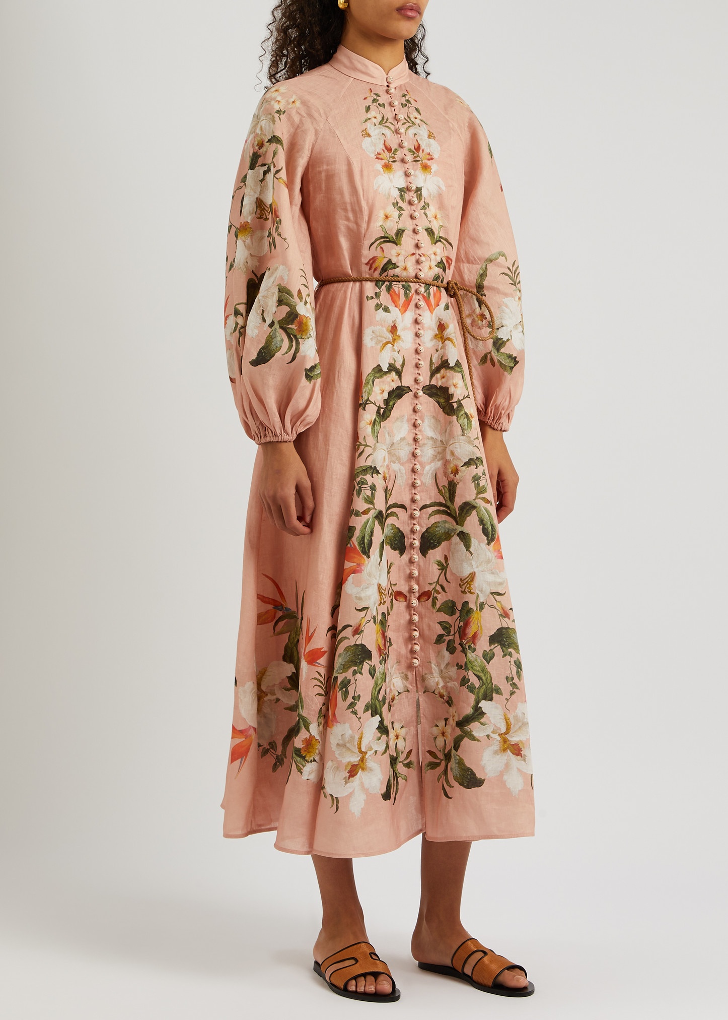 Lexi Billow floral-print linen midi dress - 2