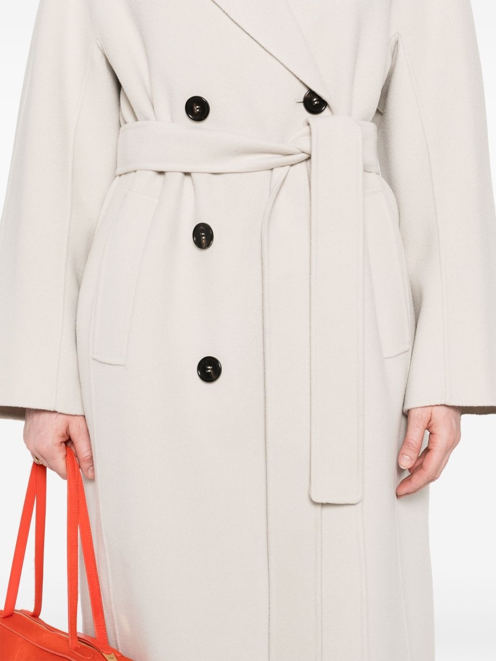 virgin wool double-breasted coat - 5
