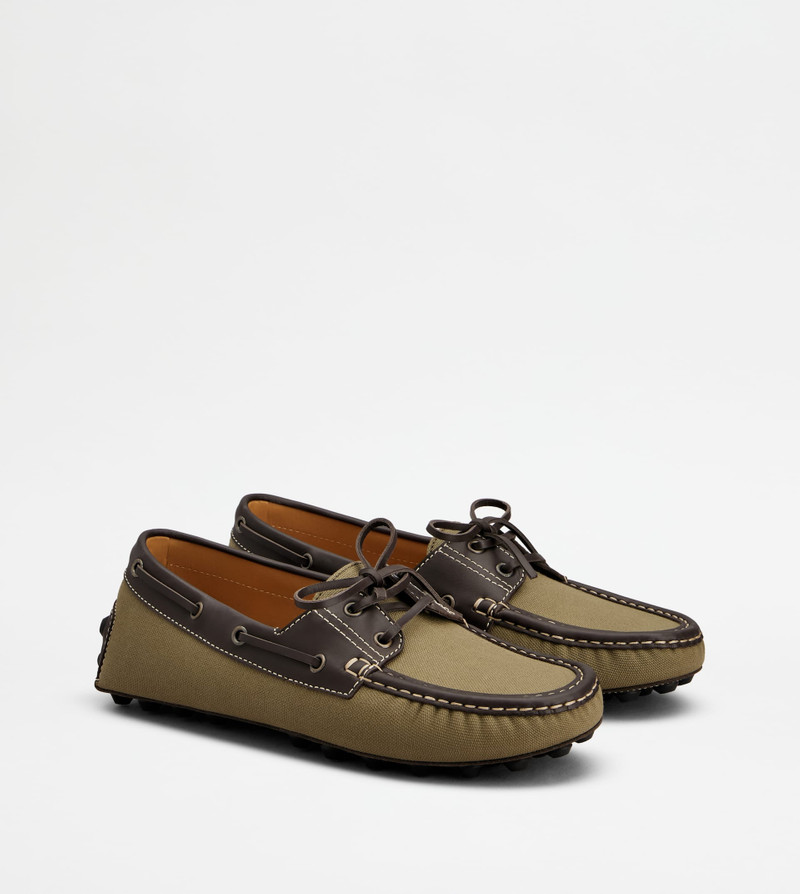 BOAT BUBBLE GOMMINO LOAFERS IN CANVAS AND LEATHER 2