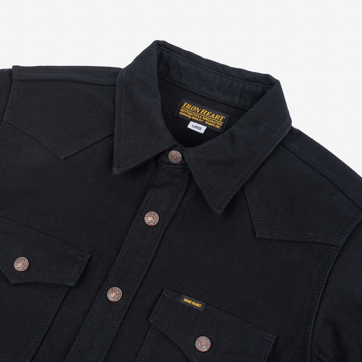 IHSH-331-BLK 12oz Moleskin CPO Shirt - Black - 6