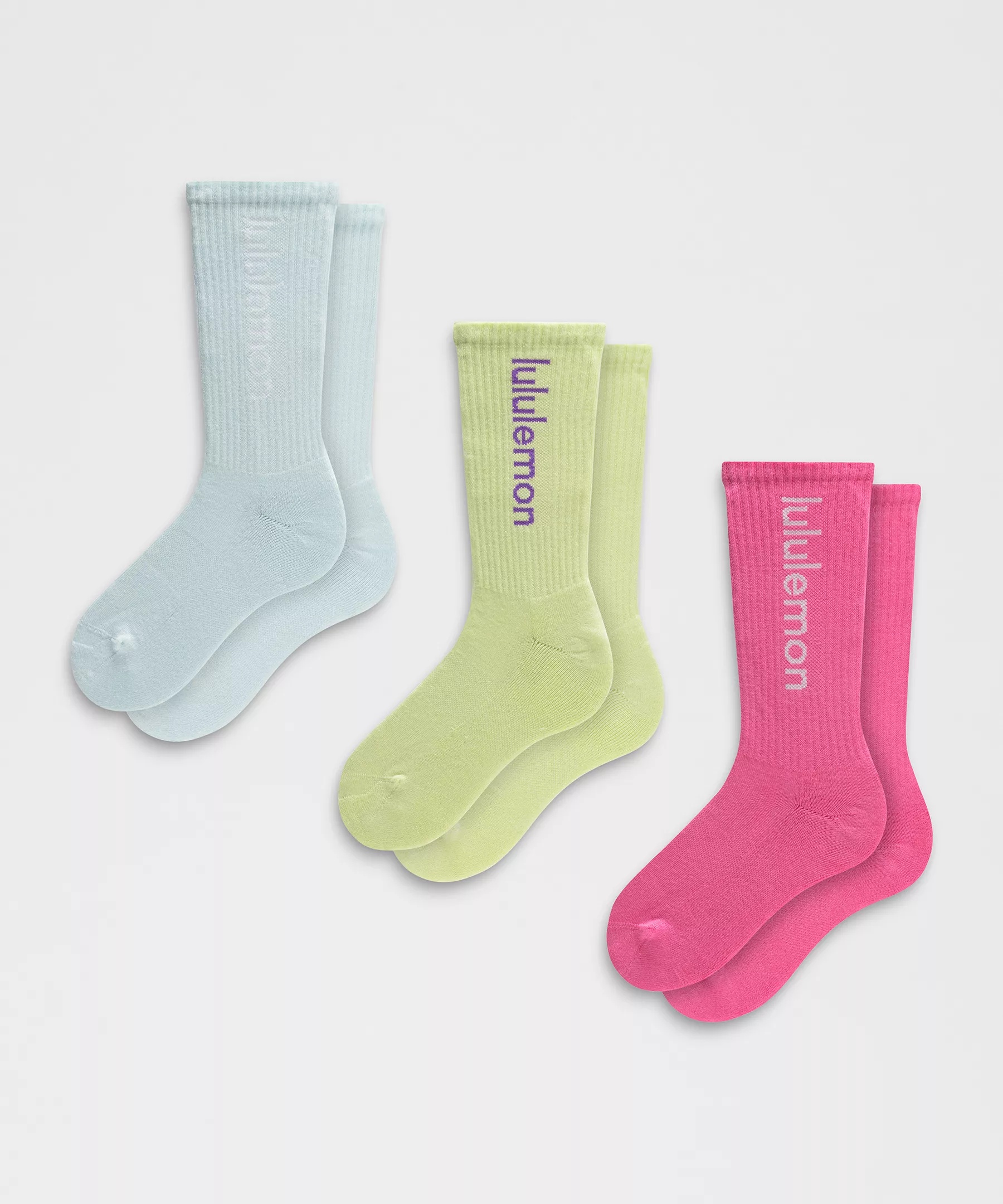 Unisex Daily Essential Crew Socks Wordmark *3 Pack - 1