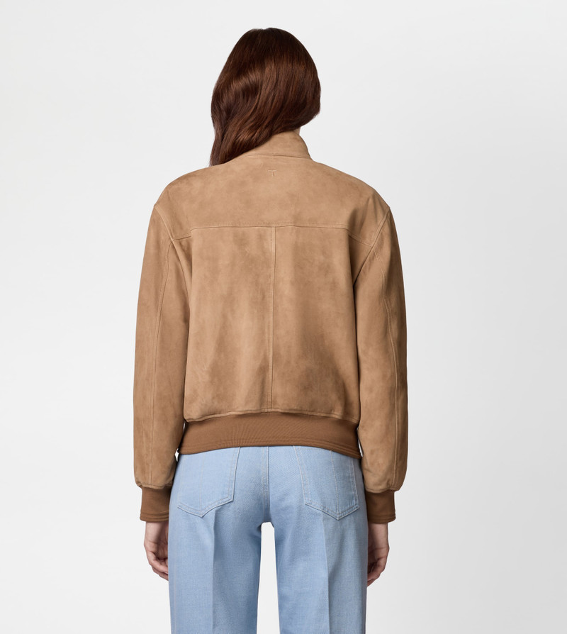 PASHMY BOMBER JACKET IN SUEDE - BEIGE 4