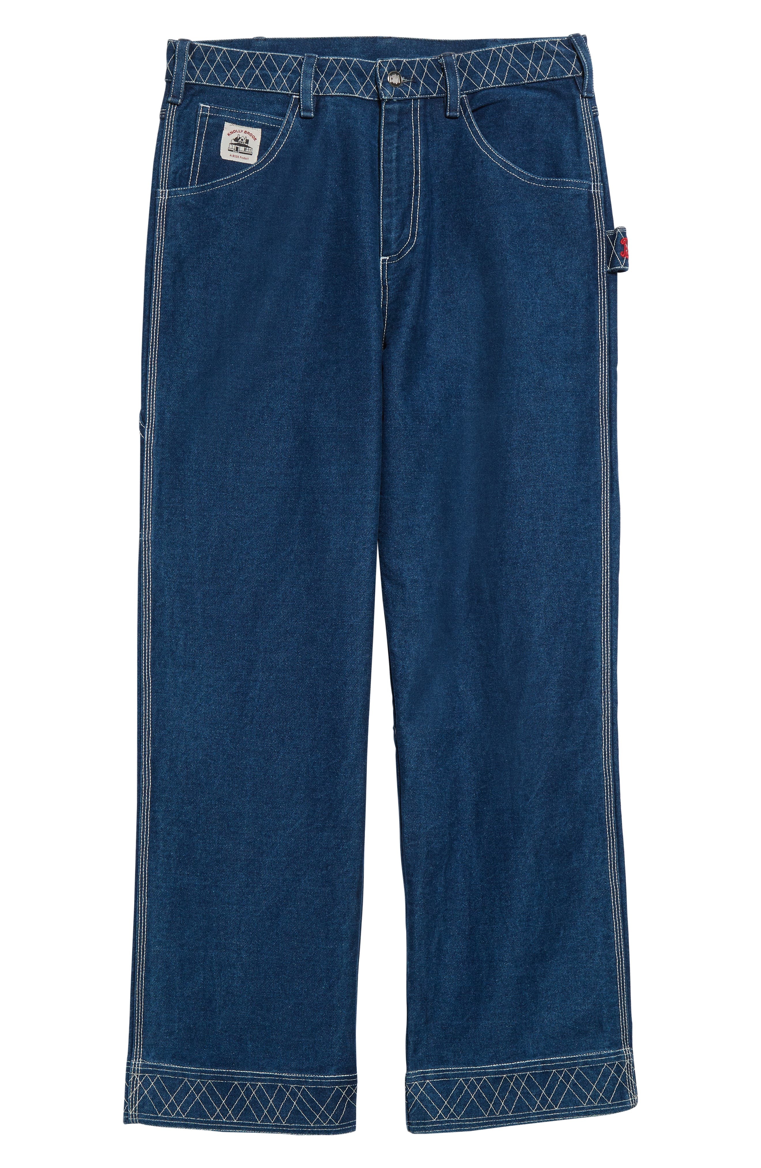 Bode Embroidered Denim Knolly Brook Trousers in Indigo at Nordstrom - 6