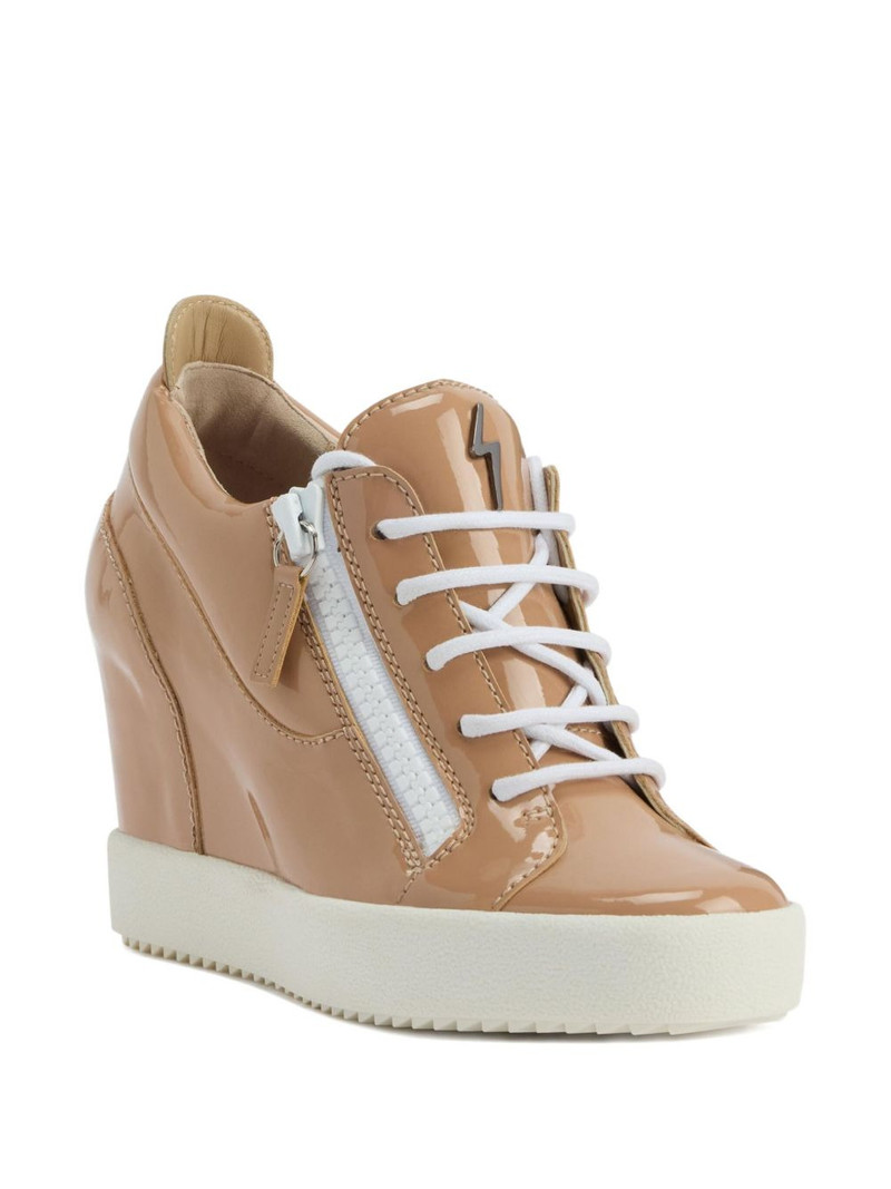 Giuseppe Zanotti Addy Wedge patent-leather wedge trainers outlook