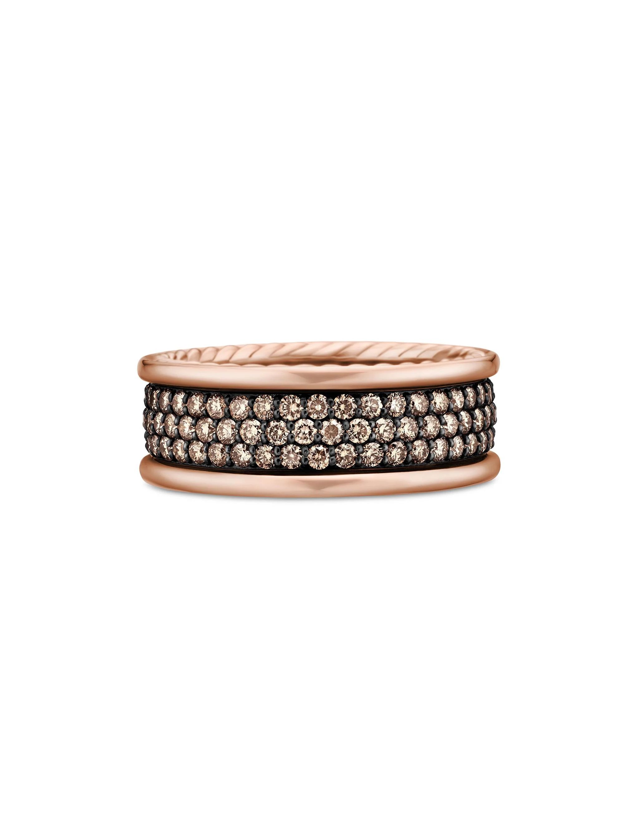 Men's Streamline Three Row Band Ring In 18K Rose Gold - Rose Gold - 1