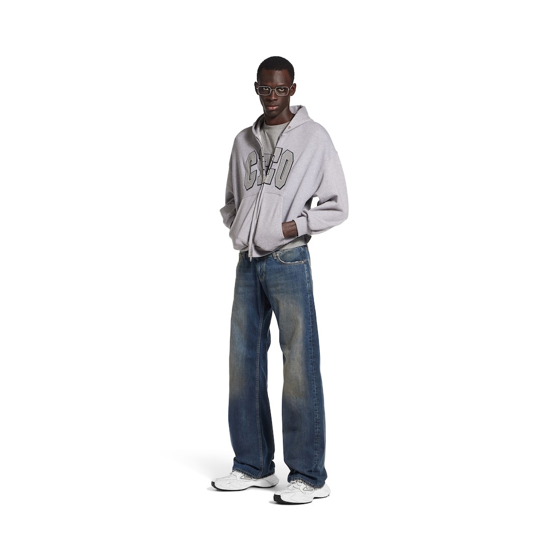 Men's Monday Shoe in White/black/grey - 8