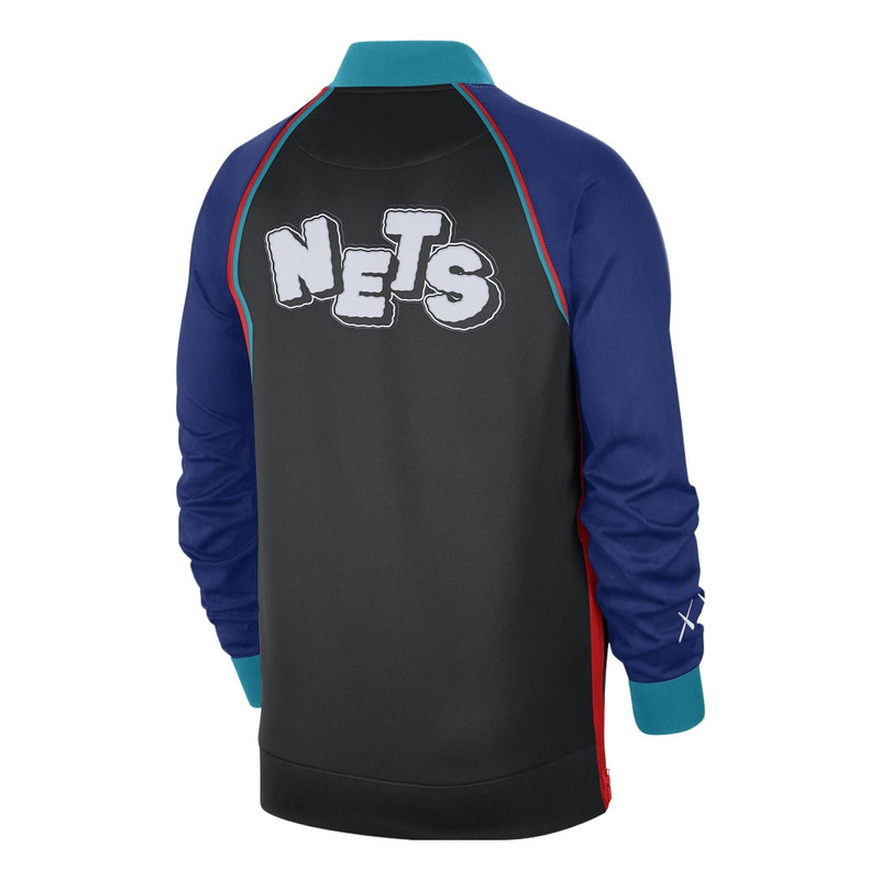 Nike Nike x Kaws x NBA Brooklyn Nets City Edition Jacket 'Black Blue Green' FB3498-010 outlook